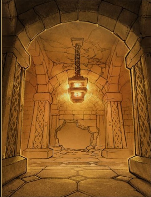 Hall of Thanes 加载画面：矮人石殿与吊灯